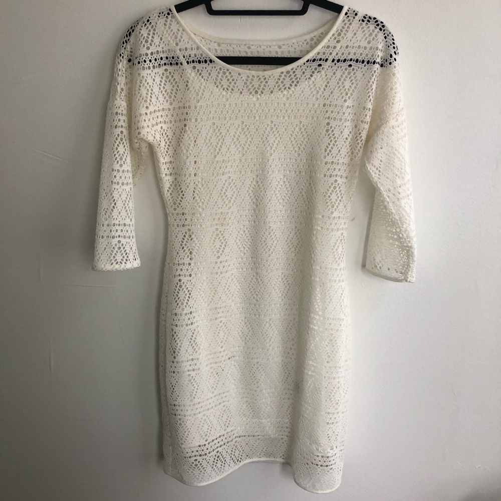 Express White Long Sleeve Dress. Size S
